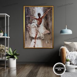 decorative wall art, ballet art canvas print, ready to hang, ballerina wall decor, framed canvas, dance studio decor