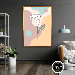 decorative wall art, lily flower minimalist art canvas print, ready to hang, framed wall dcor, modern floral art, home d