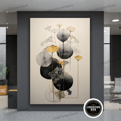 decorative wall art, abstract floral decorative canvas art, black and white flowers print wall art, floral canvas wall d