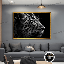 decorative wall art, black and white tiger canvas painting, tiger print canvas, black tiger wall art, wild tiger canvas,