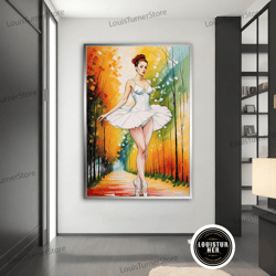decorative wall art, colorful ballerina canvas, effect ballerina girl print, ballerina wall art, ballerina canvas print,