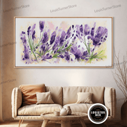 Framed Canvas Ready To Hang, Floral Wall Art, Wild Lavender Wall Art, Canvas Print, Watercolor Painting Of Lavender Flow