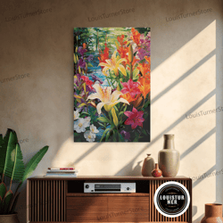 Framed Canvas Ready To Hang, Flowers Wall Print, Floral Art, Calla Lily Print, Spring Art, Canvas Print, Wall Art, Verti