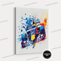 Framed Canvas Ready To Hang, Formula One, Race Car Art, Graffiti Art, Framed Canvas Print, Race Car, Formula 1 Artwork,