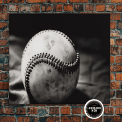 Framed Canvas Ready To Hang, Framed Baseball Print, Black And White Baseball Picture, Sports Wall Decor, Boys Room Wall