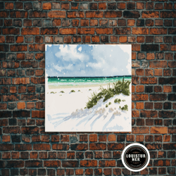 Framed Canvas Ready To Hang, Framed Ocean Art Canvas, Beach Wall Art, Framed Wall Art, Living Room Wall Decor, Abstract