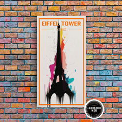 Framed Canvas Ready To Hang, France Travel Poster, Eiffel Tower Wall Art, Paris, Europe Wall Art, Travel Wall Print, Tra