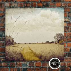 framed canvas ready to hang, muted vintage landscape wall art canvas print, nature framed large gallery art, minimalist