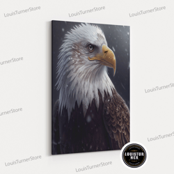 Framed Canvas Ready To Hang, Portrait Of A Bald Eagle, Patriotic American Art, Framed Canvas Print, Wall Art, Wall Decor