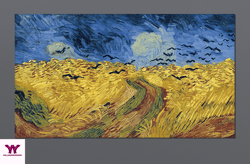 wheatfield with crows, reproduction art canvas, nature landscape canvas art, field landscape art canvas, ready to hang