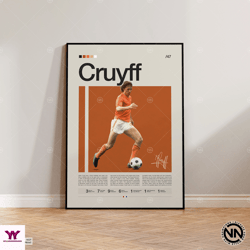 johan cruyff canvas, netherlands footballer canvas, soccer gifts, sports canvas, football canvas, soccer wall art, sport