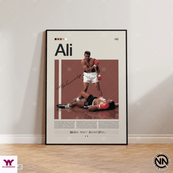 mohammed ali canvas, boxing canvas, sports canvas, boxing wall art, mid-century modern, motivational canvas, sports bedr
