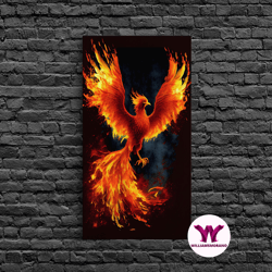 decorative wall art, phoenix print on canvas , floating frame, modern wall art, extra large canvas wall art, rebirth and