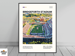 bridgeforth stadium print  james madison dukes canvas  ncaa stadium canvas   oil painting  modern art   travel art print