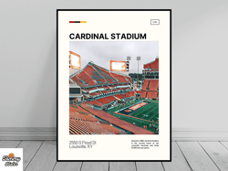 cardinal stadium print  louisville cardinals canvas  ncaa stadium canvas   oil painting  modern art   travel art print