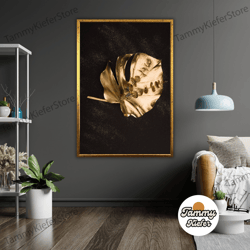 decorative wall art, decorate the living room, bedroom and workplace, gold leaf abstract art, modern wall canvas, nature
