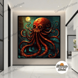 decorative wall art, decorate the living room, bedroom and workplace, octopus canvas painting, octopus wall art, octopus