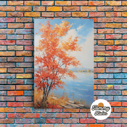 high quality decorative wall art, river wall art, fall art, trees wall art, landscape art, sunset wall art, canvas print