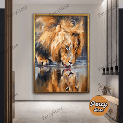 Wall Decoration Canvas Painting - Living Room Bedroom Home and Office Wall Decoration Canvas Art, Lion Wall Art, Lion Ca