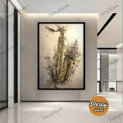 wall decoration canvas painting - living room bedroom home and office wall decoration canvas art, saxophone canvas print