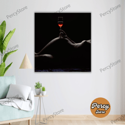 Wall Decoration Canvas Painting - Living Room Bedroom Home and Office Wall Decoration Canvas Art, Sexy Woman With Wine A