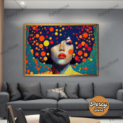 Wall Decoration Canvas Painting - Living Room Bedroom Home and Office Wall Decoration Canvas Art, Colorful Woman Canvas