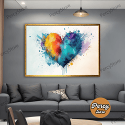 wall decoration canvas painting - living room bedroom home and office wall decoration canvas art, heart giraffiti canvas