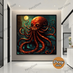wall decoration canvas painting - living room bedroom home and office wall decoration canvas art, octopus canvas paintin