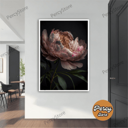 Wall Decoration Canvas Painting - Living Room Bedroom Home and Office Wall Decoration Canvas Art, Pink Flower Canvas Art
