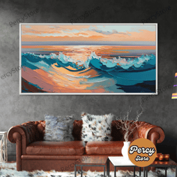 sunset wall art prints, ocean art, ocean canvas art, sea prints, seascape art, bedroom wall art, framed canvas print