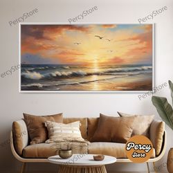 watercolor beach canvas print coastal seashore original painting seaside cottage wall decor prints giclee, lake life art