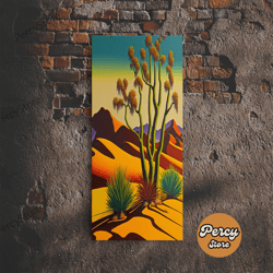 watercolor of a desert landscape, arizona southwest art, framed canvas print, landscape painting