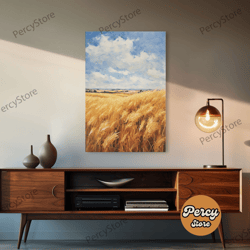 wheat feld wall art farm wall print, landscape art, canvas print, wall art, vertical art, gift for friend, farmhouse wal