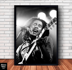 Bob Marley Music Canvas Canvas Wall Art Family Decor, Home Decor, Frame Option