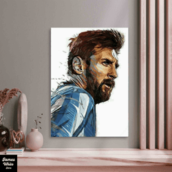 wall art  lionel messi world cup canvas canvas wall art, messi signature and world cup canvas, football cup ready to han