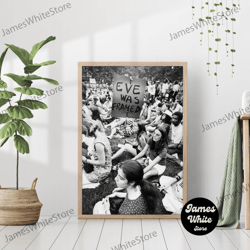 women's rights protest feminist eve was framed print old black & white vintage retro photography trendy wall art poster