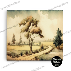 Framed Canvas Ready To Hang, Rustic Wall Art Landscape, Framed Canvas Print, Wall Art, Home Decor, Living Room Art, Mute