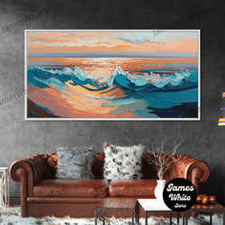Framed Canvas Ready To Hang, Sunset Wall Art Prints, Ocean Art, Ocean Canvas Art, Sea Prints, Seascape Art, Bedroom Wall