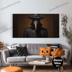 framed canvas ready to hang, the playground ghost, funny halloween, vintage halloween canvas, framed canvas print, cute
