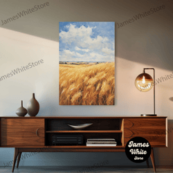 framed canvas ready to hang, wheat feld wall art farm wall print, landscape art, canvas print, wall art, vertical art, g