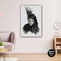 Bird Hair Woman Model Woman Decor Hairdresser Roll Up Canvas, Stretched Canvas Art, Framed Wall Art Painting