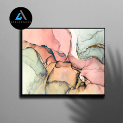 decorative wall art, alcohol ink glass art, mural art, gold marble glass, canvas glass art,glass, pink marble glass wall
