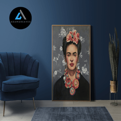 decorative wall art, frida kahlo, famous woman printed, canvas decor, large canvas, wall art canvas, modern canvas art,