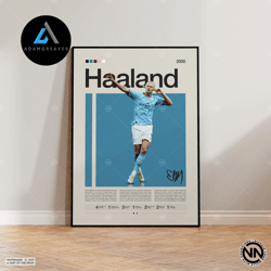 decorative wall art, erling haaland canvas, manchester city canvas, soccer gifts, sports canvas, football player canvas,