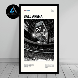 Decorative Wall Art, Ball Arena Print  Colorado Avalanche Canvas  Black & White  NHL Arena Canvas   Oil Painting  Modern