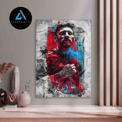decorative wall art, lionel messi world cup canvas canvas wall art, messi signature and world cup canvas, football cup r