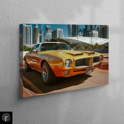 large wall art, wall art canvas, canvas print, american pontiac car art, vintage car canvas, classic car art canvas