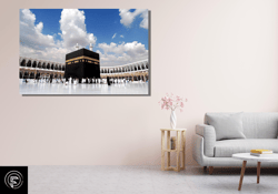 kabe canvas wall art, kaaba poster print, mekka extra large canvas wall art, islamic wall art decor, mosque wall art dec