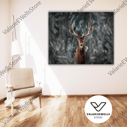 decorative wall art, red deer photo print, wild life canvas art, deer poster wall art canvas print, animal canvas print,