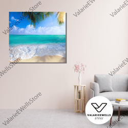 decorative wall art, sun oceon beach palm poster print art, landscape canvas wall art, landscape wall decor, maldives la